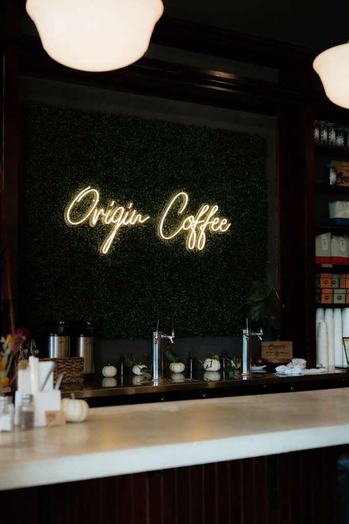 Origin coffee co Adirondacks sign.