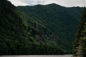 A photo of adirondack mountains on water